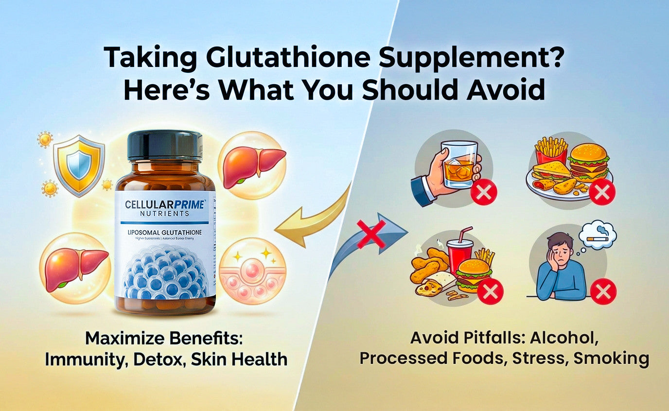 Taking Glutathione Supplement? Here's What To Avoid Cellular Prime Taking Glutathione Supplement? Here's What To Avoid Cellular Prime