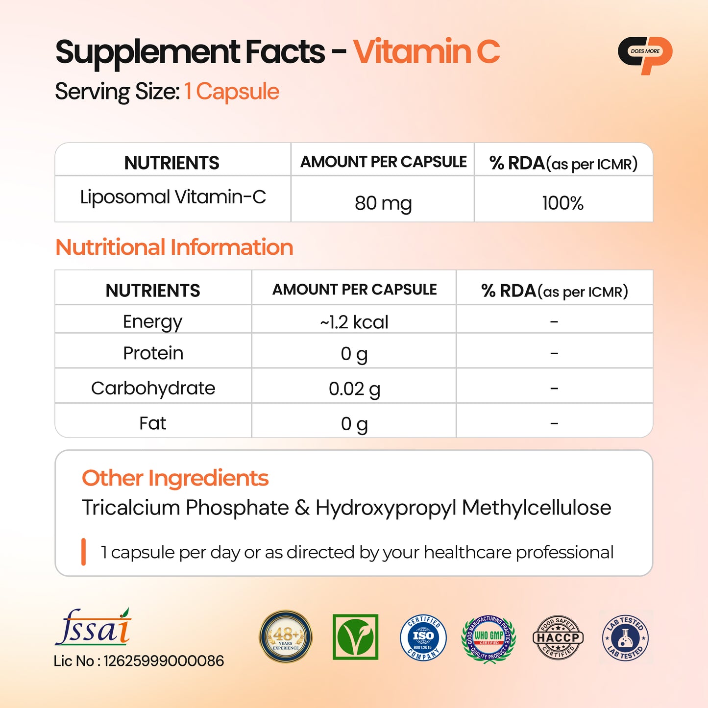 Supplements Facts- Vitamin C