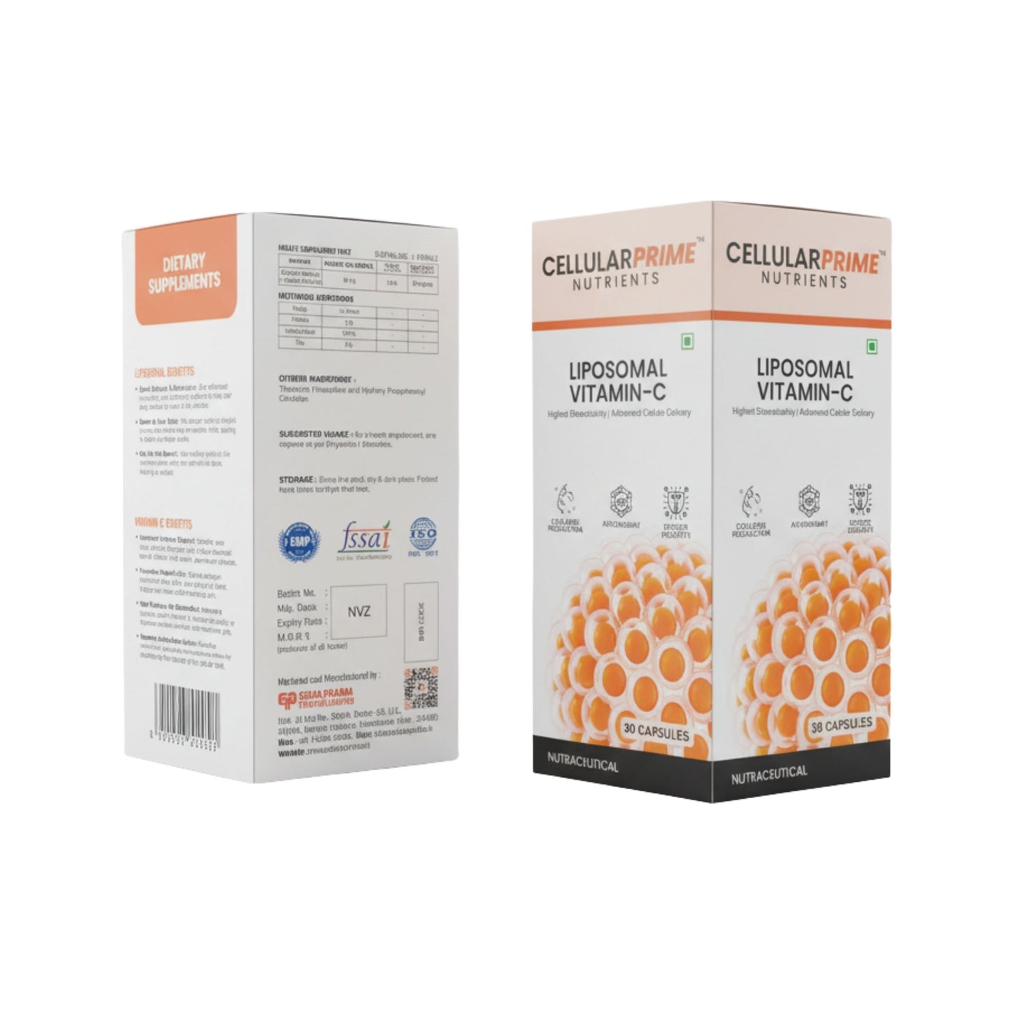 Liposomal Vitamin C 80 mg – Glowing Skin, Immune Support | 30 Capsules | Cellular Prime